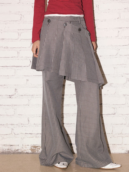 "Cafe Old House" Can Be Detached With Two Plaid Skirts & Bootcut Pants【s0000013824】
