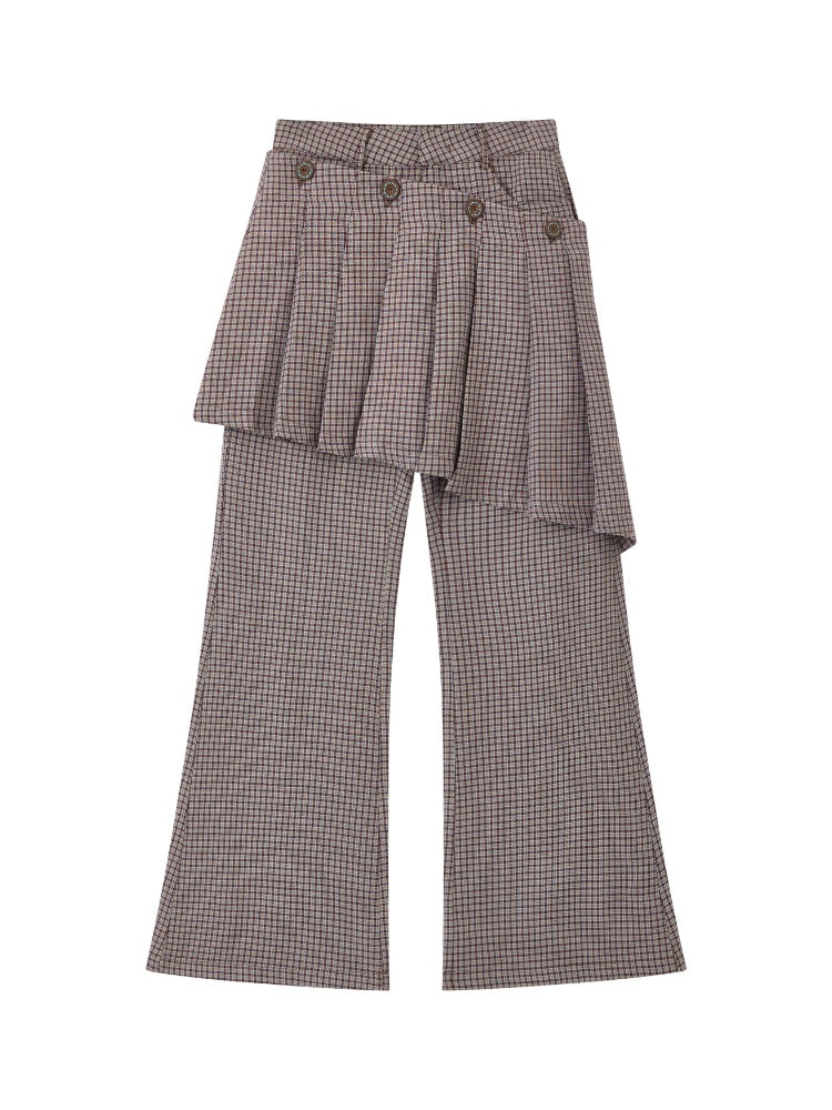"Cafe Old House" Can Be Detached With Two Plaid Skirts & Bootcut Pants【s0000013824】