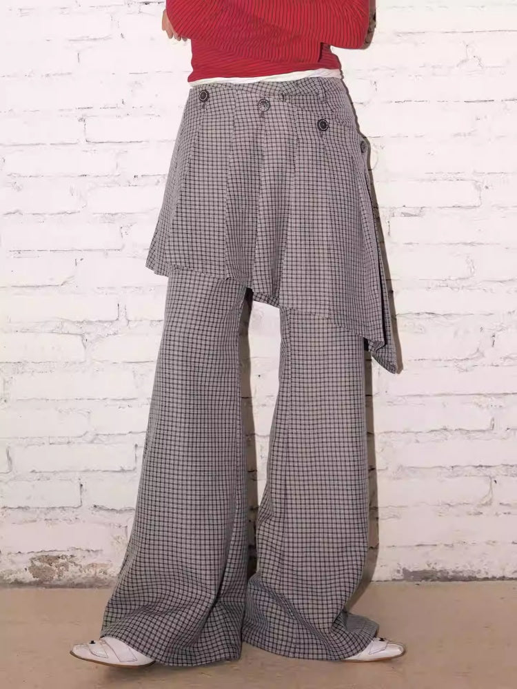 "Cafe Old House" Can Be Detached With Two Plaid Skirts & Bootcut Pants【s0000013824】