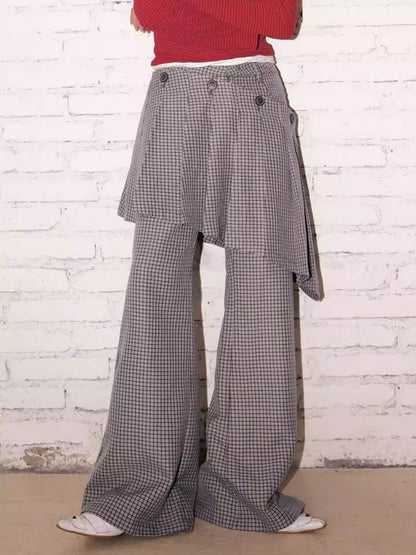 "Cafe Old House" Can Be Detached With Two Plaid Skirts & Bootcut Pants【s0000013824】