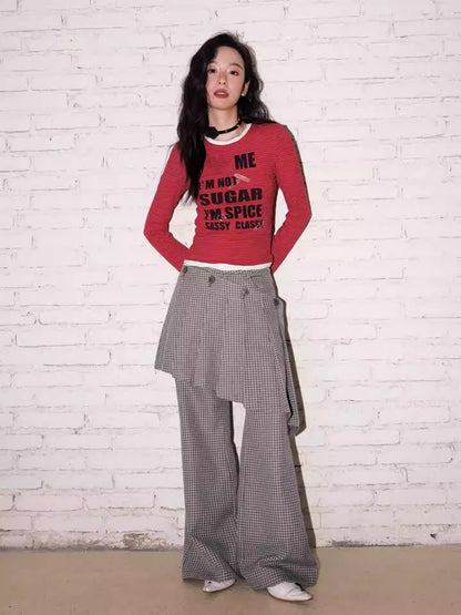 "Cafe Old House" Can Be Detached With Two Plaid Skirts & Bootcut Pants【s0000013824】