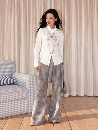 "Cafe Old House" Can Be Detached With Two Plaid Skirts & Bootcut Pants【s0000013824】