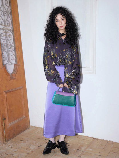 "Floating Light" Retro Loose Floral Long Sleeved Shirt【s0000013830】