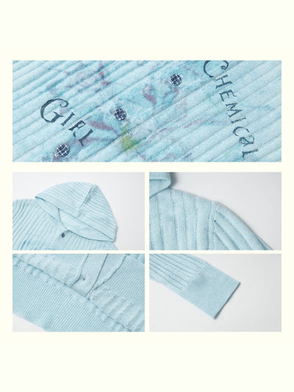 "Words Of Creeping" Loose Hooded Wool Knit Tops【s0000013831】