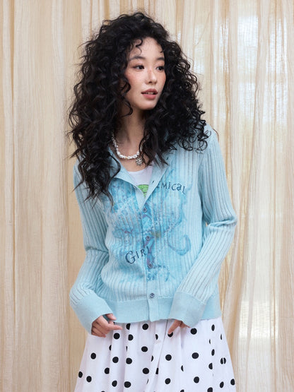"Words Of Creeping" Loose Hooded Wool Knit Tops【s0000013831】