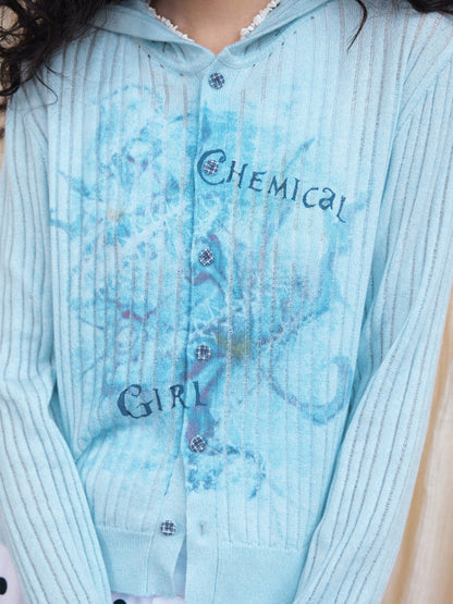 "Words Of Creeping" Loose Hooded Wool Knit Tops【s0000013831】