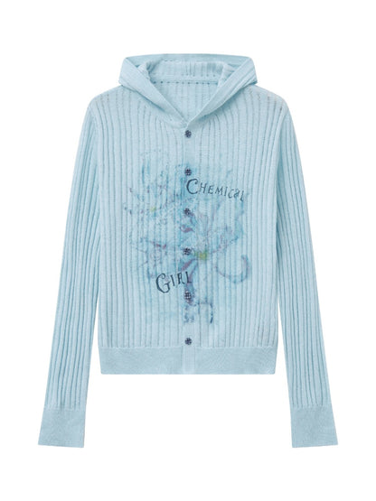"Words Of Creeping" Loose Hooded Wool Knit Tops【s0000013831】