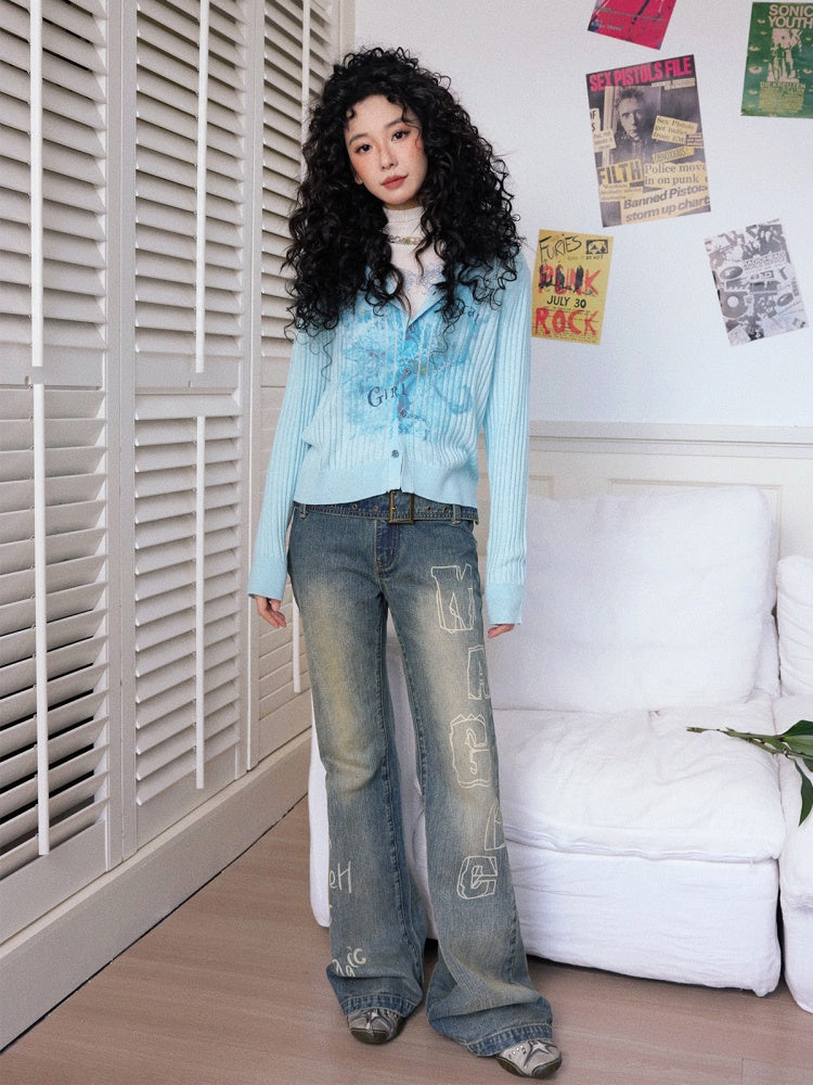 "Words Of Creeping" Loose Hooded Wool Knit Tops【s0000013831】