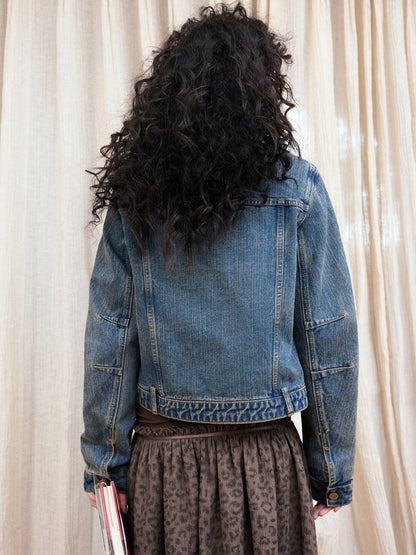 "The Rout of Science" Retro Short Design Denim Jacket【s0000013833】