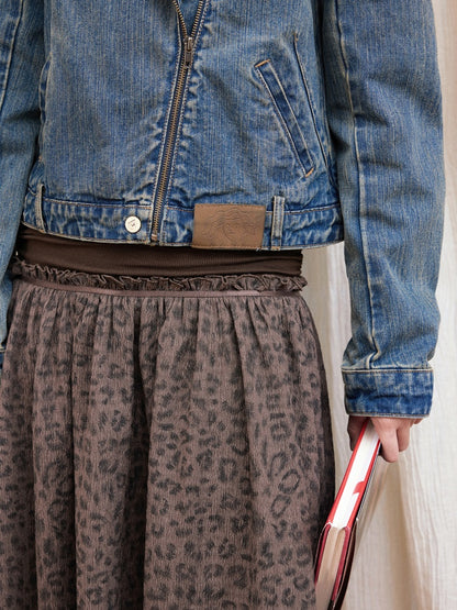 "The Rout of Science" Retro Short Design Denim Jacket【s0000013833】