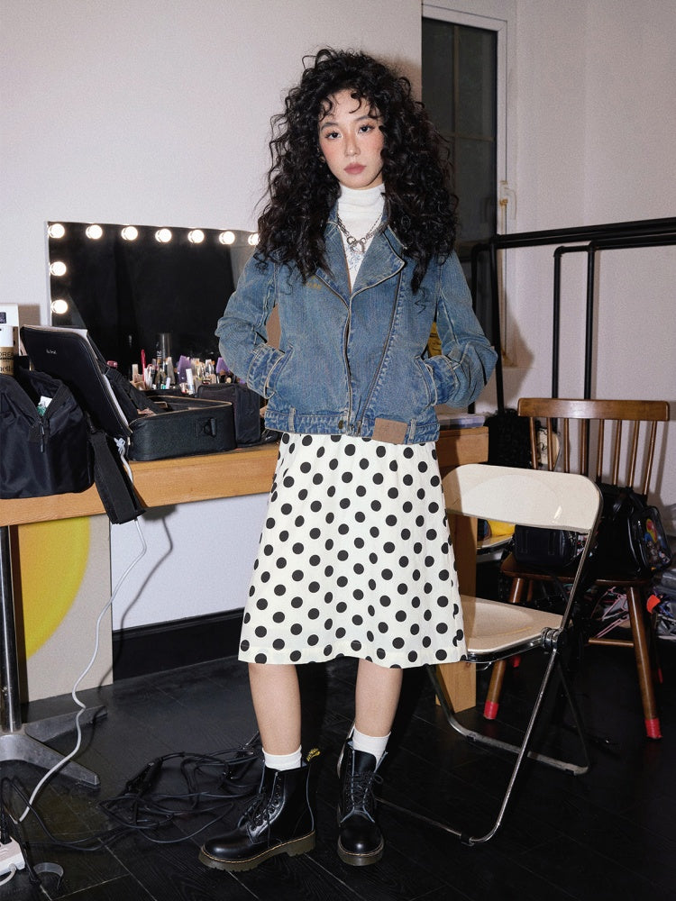 "The Rout of Science" Retro Short Design Denim Jacket【s0000013833】