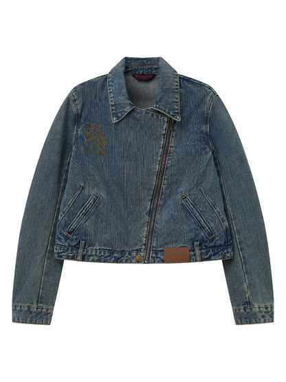 "The Rout of Science" Retro Short Design Denim Jacket【s0000013833】
