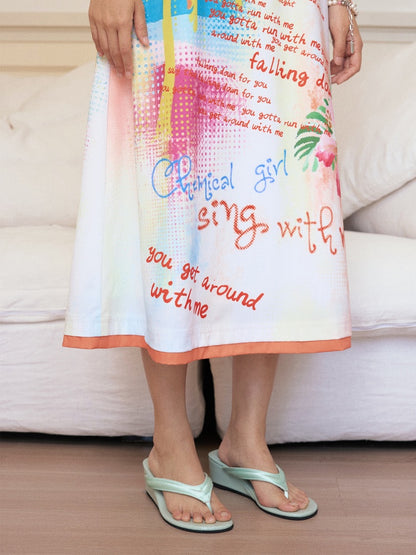 "Coconut Grove Fragrance" Colorful Printed Camisole Dress【s0000013836】