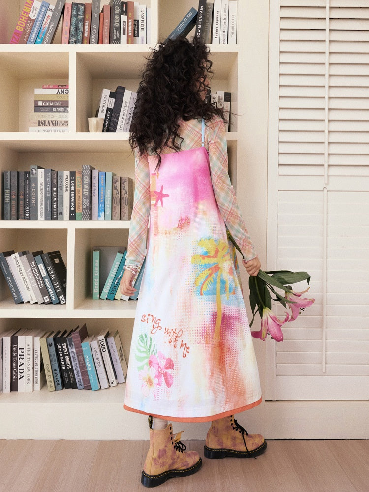 "Coconut Grove Fragrance" Colorful Printed Camisole Dress【s0000013836】
