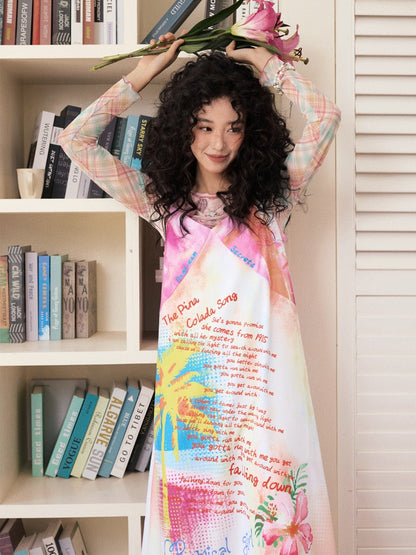 "Coconut Grove Fragrance" Colorful Printed Camisole Dress【s0000013836】