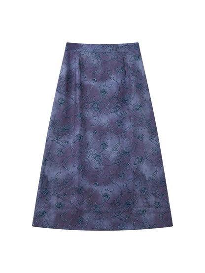 "Fog Into The Sea Of Flowers" Retro Floral Print Skirt【s0000013837】