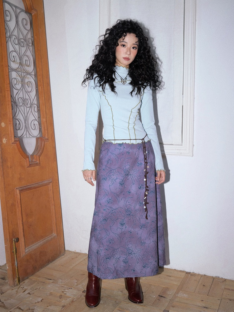 "Fog Into The Sea Of Flowers" Retro Floral Print Skirt【s0000013837】