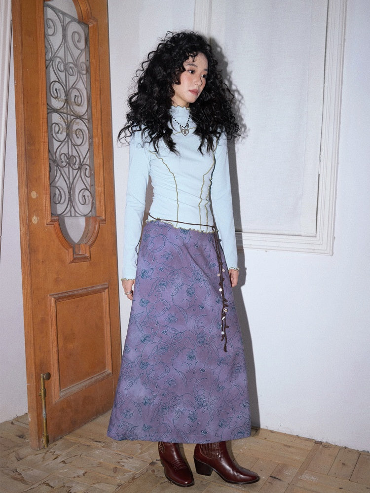 "Fog Into The Sea Of Flowers" Retro Floral Print Skirt【s0000013837】