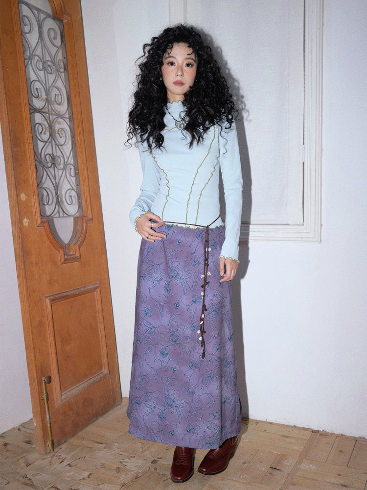 "Fog Into The Sea Of Flowers" Retro Floral Print Skirt【s0000013837】