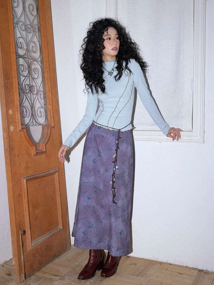 "Fog Into The Sea Of Flowers" Retro Floral Print Skirt【s0000013837】