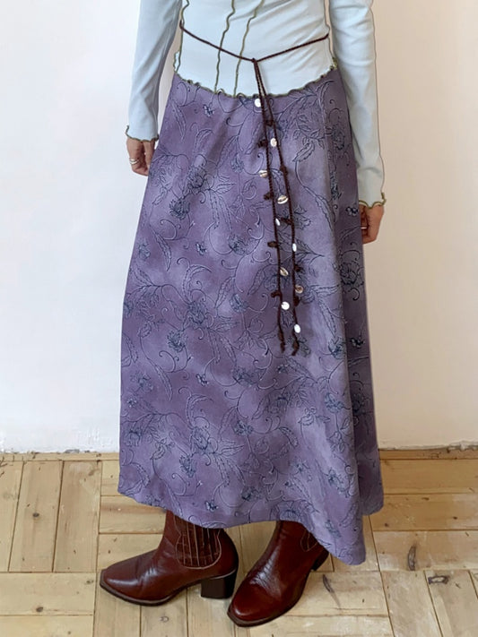"Fog Into The Sea Of Flowers" Retro Floral Print Skirt【s0000013837】