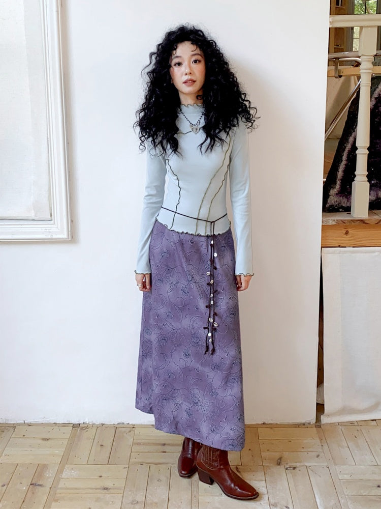 "Fog Into The Sea Of Flowers" Retro Floral Print Skirt【s0000013837】