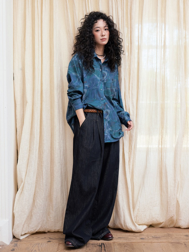 "Breeze Walk" Loose Wide Leg Denim Trousers【s0000013840】