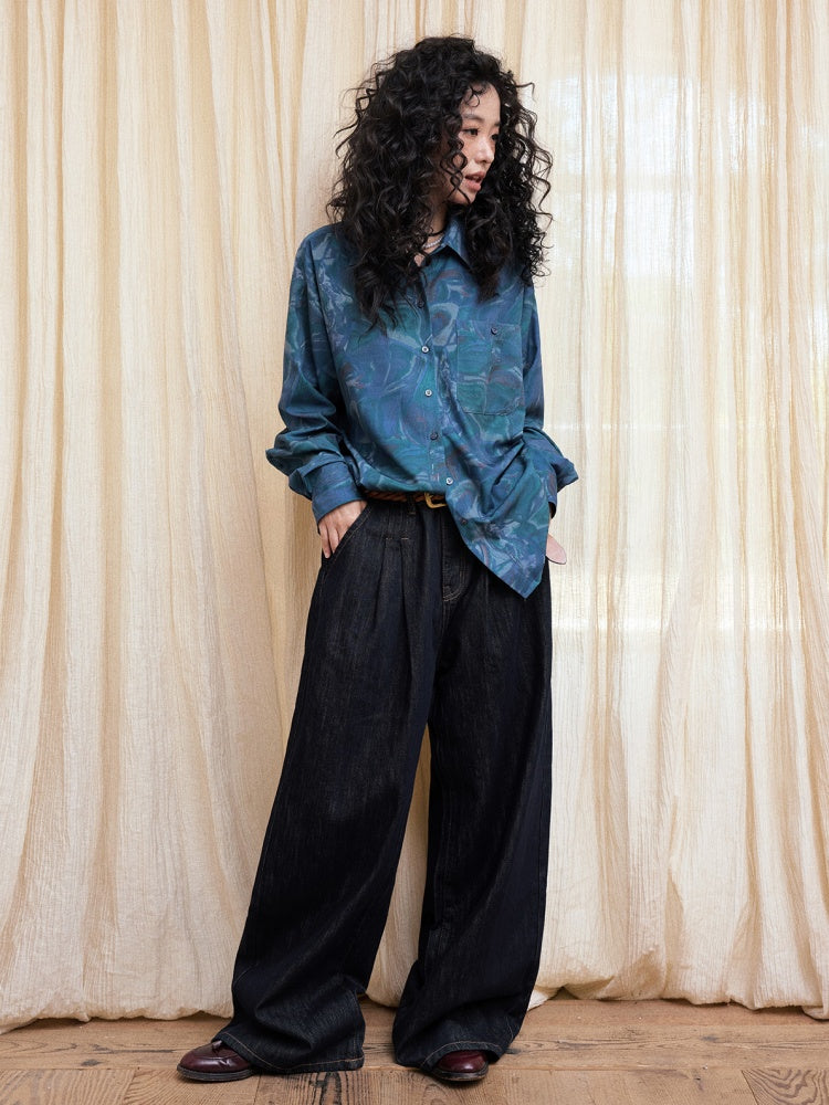 "Breeze Walk" Loose Wide Leg Denim Trousers【s0000013840】