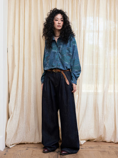 "Breeze Walk" Loose Wide Leg Denim Trousers【s0000013840】