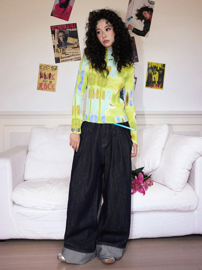 "Breeze Walk" Loose Wide Leg Denim Trousers【s0000013840】