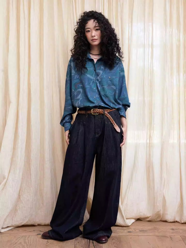 "Breeze Walk" Loose Wide Leg Denim Trousers【s0000013840】