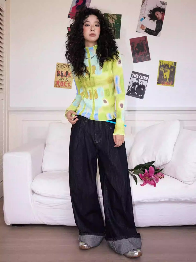 "Breeze Walk" Loose Wide Leg Denim Trousers【s0000013840】