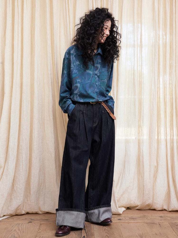 "Breeze Walk" Loose Wide Leg Denim Trousers【s0000013840】
