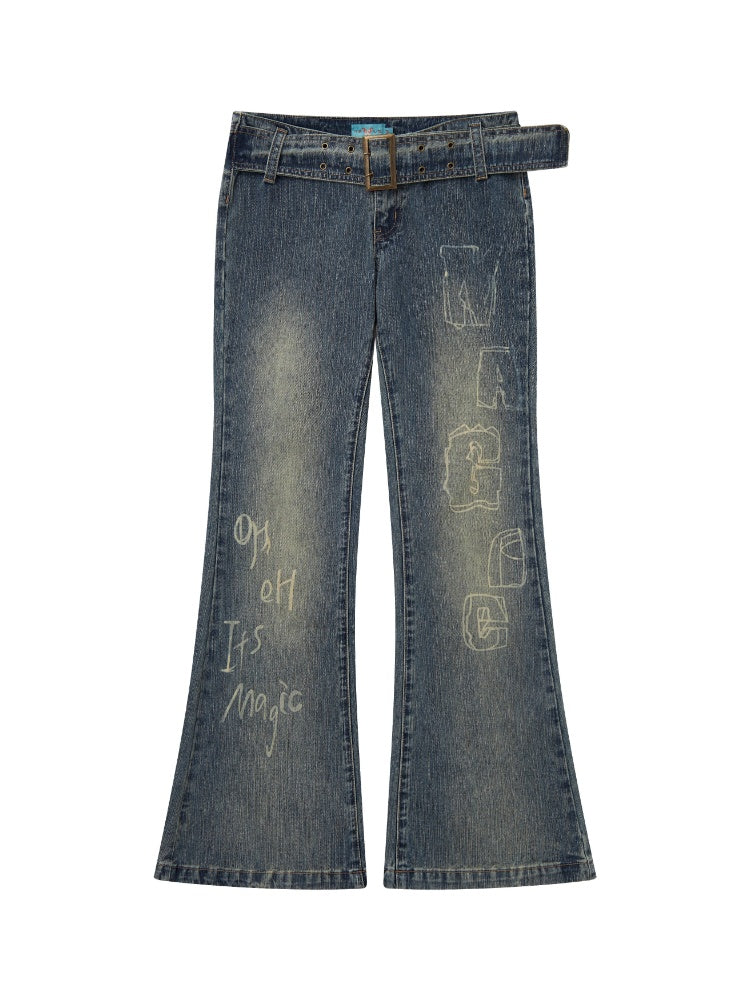 "Magic" Retro Slim Flared Jeans【s0000013844】