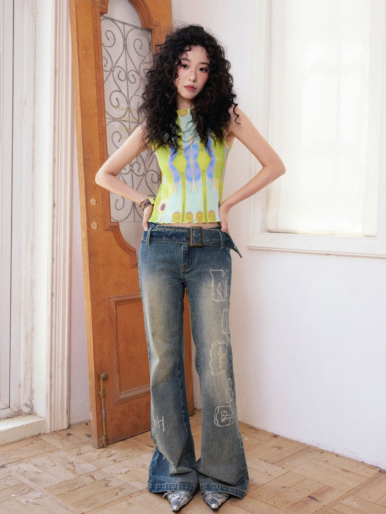 "Magic" Retro Slim Flared Jeans【s0000013844】