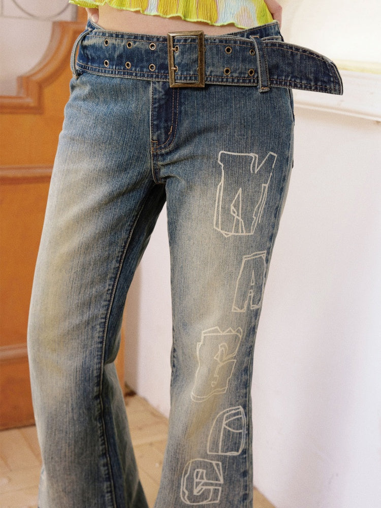 "Magic" Retro Slim Flared Jeans【s0000013844】