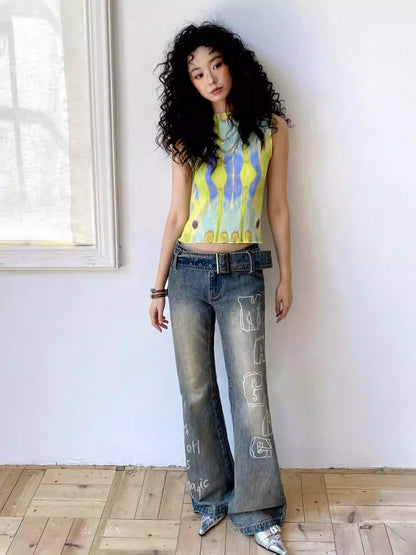 "Magic" Retro Slim Flared Jeans【s0000013844】