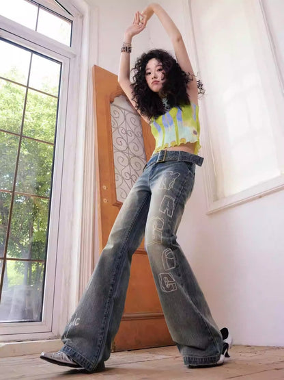 "Magic" Retro Slim Flared Jeans【s0000013844】