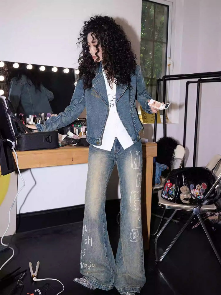 "Magic" Retro Slim Flared Jeans【s0000013844】