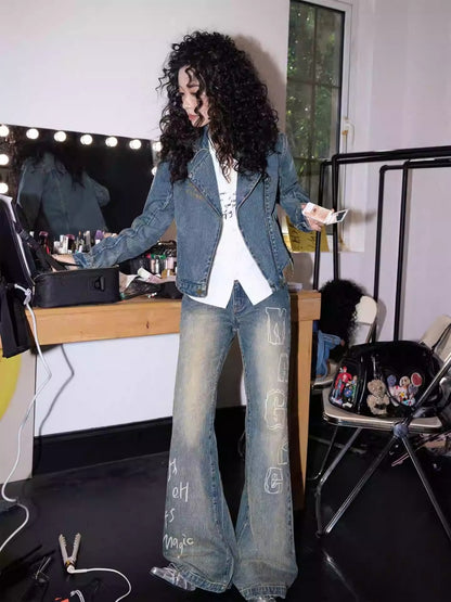 "Magic" Retro Slim Flared Jeans【s0000013844】