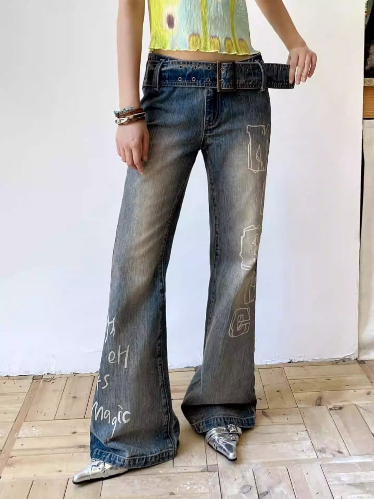 "Magic" Retro Slim Flared Jeans【s0000013844】