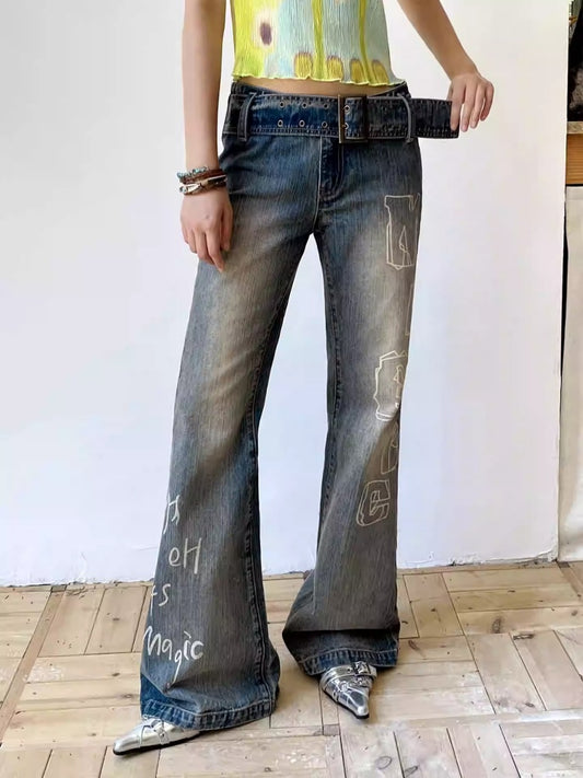 "Magic" Retro Slim Flared Jeans【s0000013844】