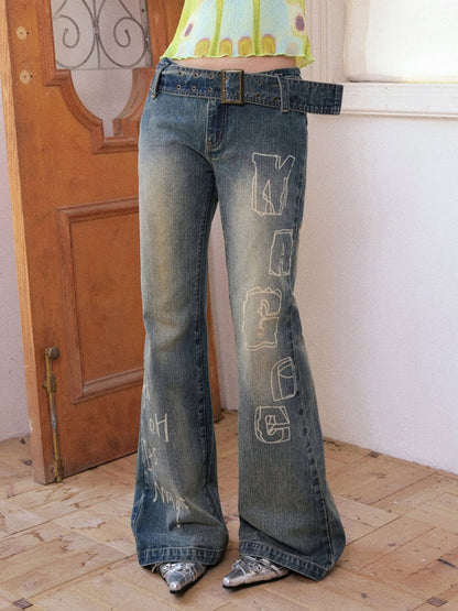 "Magic" Retro Slim Flared Jeans【s0000013844】