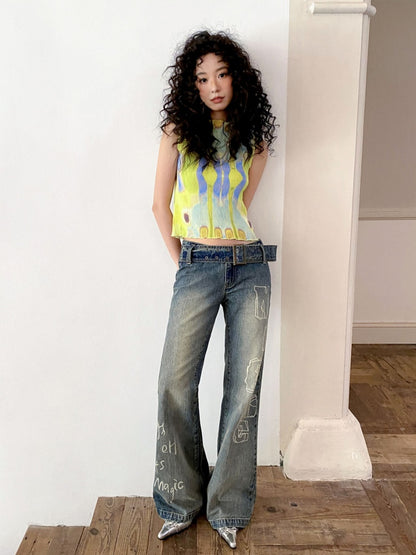 "Magic" Retro Slim Flared Jeans【s0000013844】