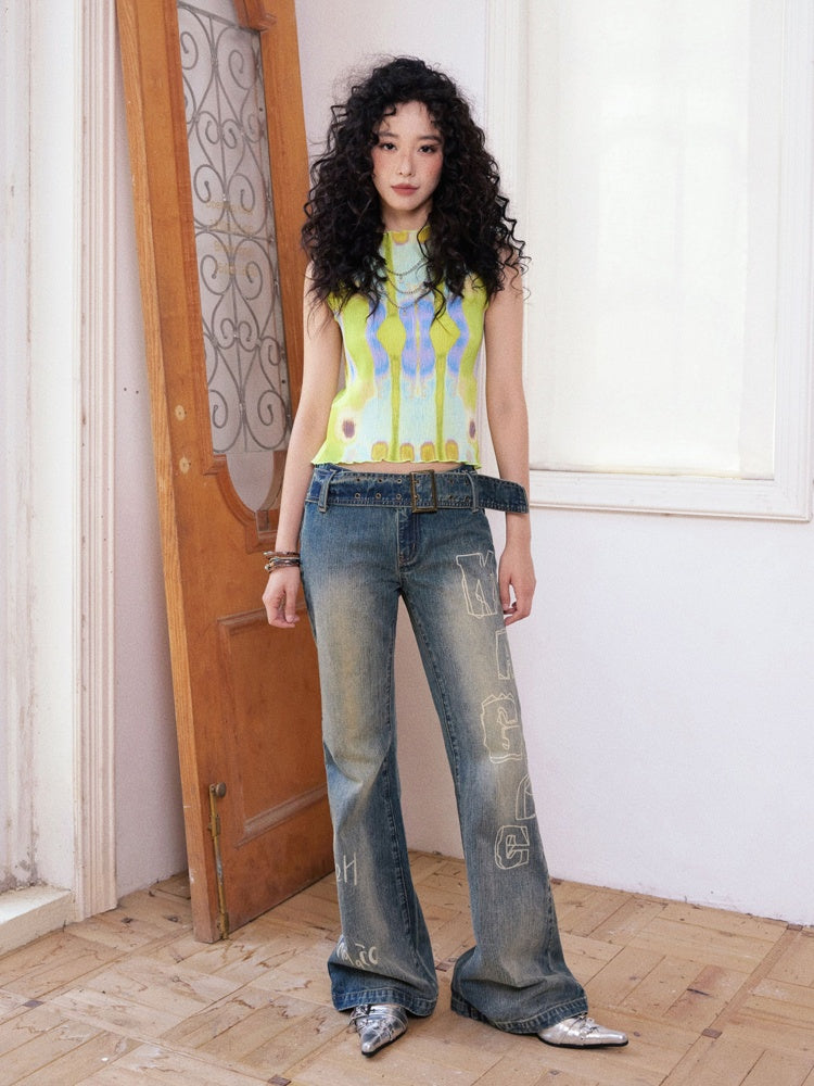 "Magic" Retro Slim Flared Jeans【s0000013844】