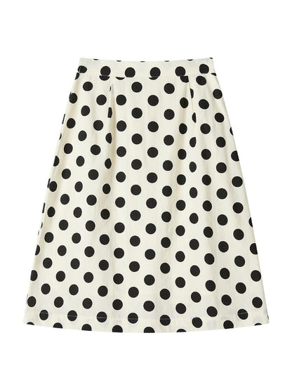 "Girl's Letter" Polka Dot Art Sense Retro Casual Skirt【s0000013847】