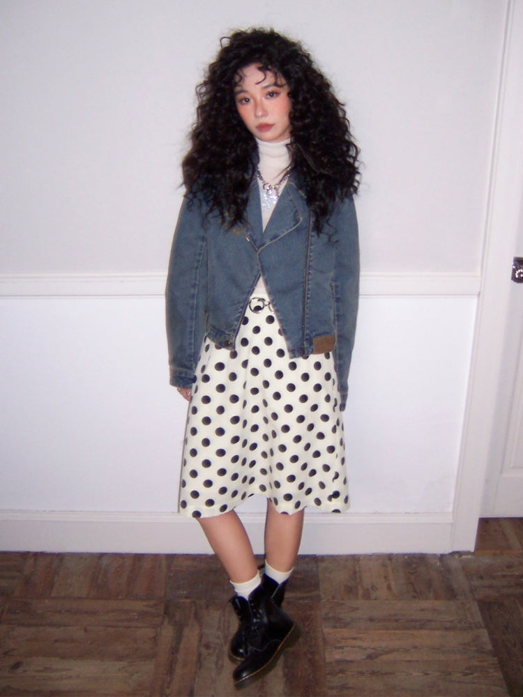 "Girl's Letter" Polka Dot Art Sense Retro Casual Skirt【s0000013847】