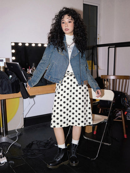 "Girl's Letter" Polka Dot Art Sense Retro Casual Skirt【s0000013847】