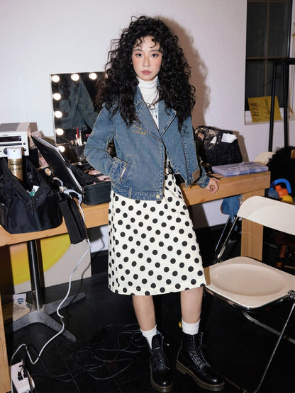 "Girl's Letter" Polka Dot Art Sense Retro Casual Skirt【s0000013847】