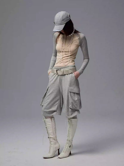 Numbered Zip-Up Sweatshirt Hoodie & Loose Straight Lace-up Wide-Leg Pants Set【s0000013851】